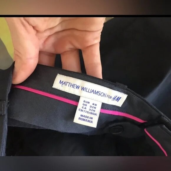 Full Suit Set Matthew Williamson H&M 38R Blazer 32 Pants M Shirt - Picture 7 of 12